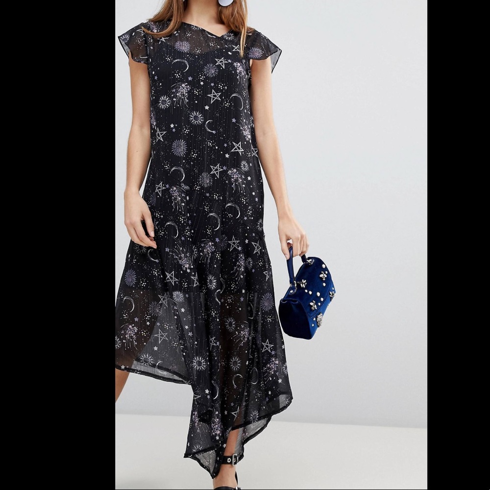 ASOS Asymmetrical Galaxy dress